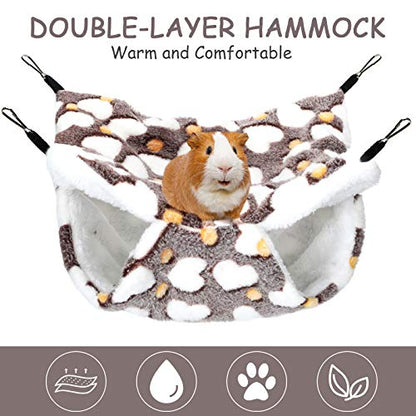 Boao 2 Pieces Hamster Hammock Hanging Pet Hammock Warm Bed House for Small Parrot Small Rat Sugar Glider Hamster Playing