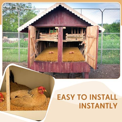 Teenyyou Chicken Nesting Box Pads, 13 x 13 x 1.18 Inch Washable Nesting Pad for Chicken Coop, Artificial Grass Rug Carpet Reusable Nest Box Bedding Fake Synthetic Turf Mat for Hen Laying Eggs (3 Pack)