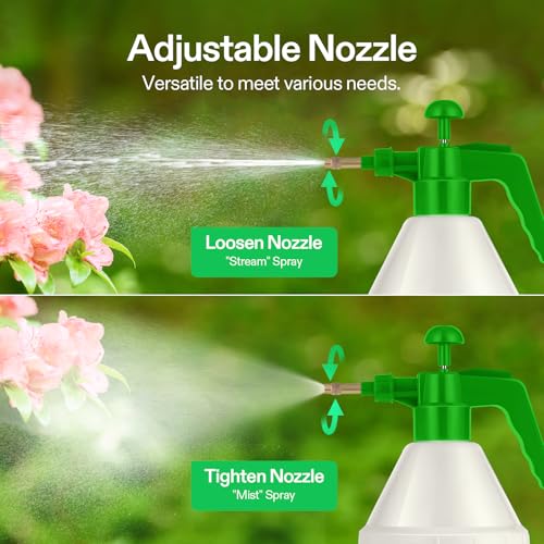 VIVOSUN 50oz Pump Sprayer, Handheld Garden Water Sprayer Bottle with Adjustable Brass Nozzle, for Spraying Plants, Flowers, Weeds and Cleaning, Green - color: Green, size: 50oz