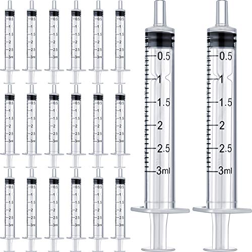 Frienda 20 Packs Large Plastic Syringe Measuring Syringe Tools Dispensing Multiple Uses (3 ml) - size: 3 ml