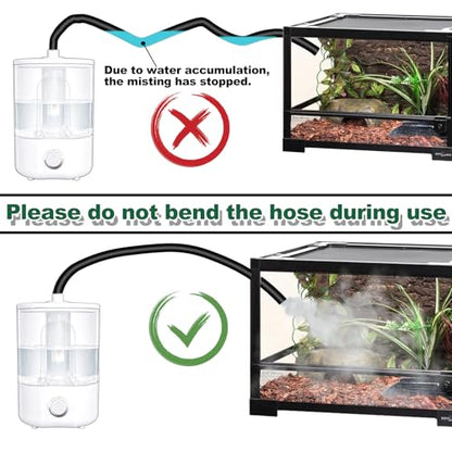 4L Reptile Humidifier Fogger for Reptiles Tank, 1 Gallon Top fill Reptile Mister with Extended Hose, Adjustable Fog Volume, Ideal for Chameleon, Snakes, Tortoises, Amphibians, Terrariums