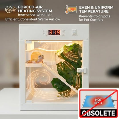 Lizard Habitat Terrarium,Reptile Enclosure, Crested Gecko Tank, Suitable for Any Pets Requiring Temperature-Controlled Climate, Ecological Breeding Tank, No Assembly Required, 9" x 9" x 12"