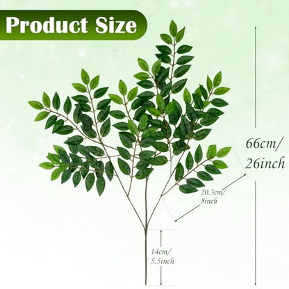 XONOR Artificial Greenery Leaves Stems, 10 Bundles Faux Silk Green Leaf Garland Branches Hanging Greenery Spray for Wedding Bouquet, Arch, Table Centerpieces and Home Decor (10Bundles, Green)
