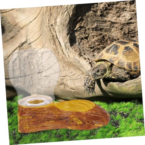 BESPORTBLE Resin Automatic Waterer for Turtles and Lizards 1.5L Crawler Water Dispenser Decorative Landscape Design for Reptile Terrariums and Habitats
