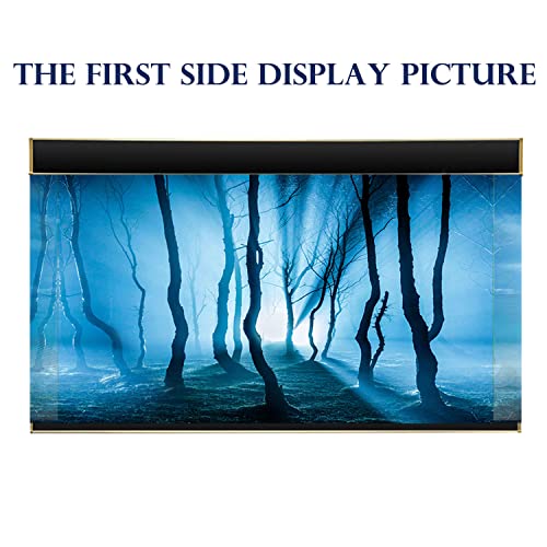 ELEBOX Fish Backgrounds Paper Double Sides 3D Stone & Trees Aquarium Background Picture 19" x 48" Fish Tank Background - color: N, size: H:19.5"x L:48"