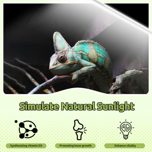 REPTI ZOO 2 Pack 22" T5 5.0 UVB Reptile Light Bulb 24W, UVA UVB Fluorescent Lamp Tube for Turtles, Chameleon, Tortoises, Lizard - color: 5.0 UVB-22" 24W