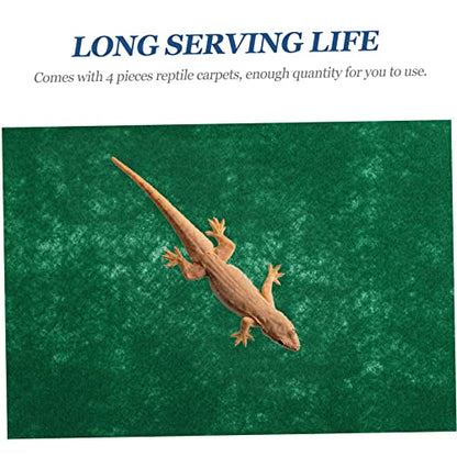 4pcs Reptile Carpet Liner Water-Absorbent Mat for Terrarium for Lizards Geckos and Tortoises Grey Washable and Reusable Substrate Pads
