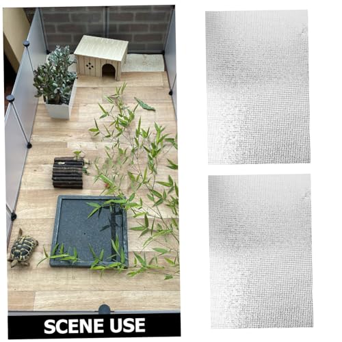 OUNONA 2pcs Reflective Heating Pad for Reptiles, Waterproof Warming Mat with 38w Power for Snake, Lizard, Gecko Terrariums, Pet Winter Heat Pad for Small Reptile Tanks