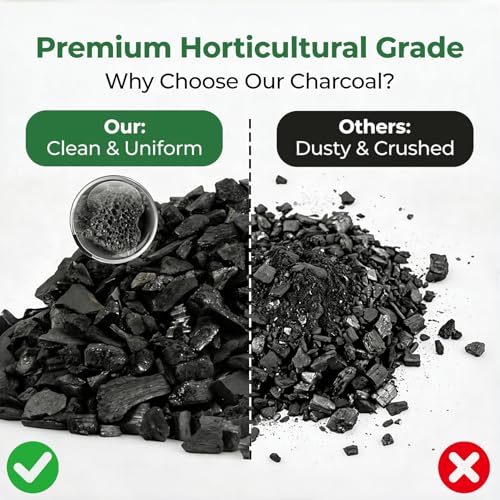 Sukh Horticultural Charcoal for Plants - 1.4Qt. Natural Earth Regulated Supplement for Potting Soil Indoor Plants, Organic Biochar, Succulent Soil, Paphiopedilum, Bonsai, Terrarium - size: 1.4Qt.