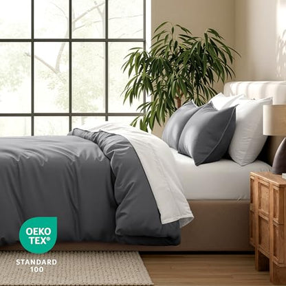 Bare Home Bedding Duvet Cover Extra Long Size - Premium 1800 Super Soft Collection - Lightweight, Cooling Duvet Cover - Soft Breathable Bedding (Twin/Twin XL, Grey) - color: 04 - Grey (No Comforter), size: Twin/Twin XL
