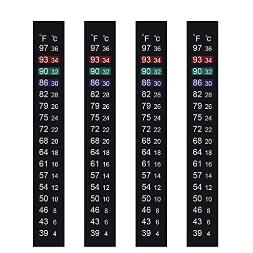 Aquarium Thermometer Strips, Adhesive Kombucha Beer Brewing Temperature Strip, Stick On Strip Thermometer Sticker for Fish Tank/Fermentation Jar (39 to 97℉/4 to 36℃) Terrarium Water Temperature Test - size: 4 Count (Pack of 1)