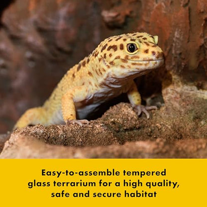 Zilla QuickBuild Reptile 20 Gallon Glass Terrarium Habitat with Swing Door For Geckos, Snakes, Lizards, Frogs, Turtles, and Tortoises, 30" x 12" x 12" - size: 30x12x12