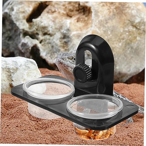 TEHAUX Reptile Food Tray Bowl Pet Feeder for Gecko Turtle Easy Screw Multifunctional Container Bowl - size: Size 1