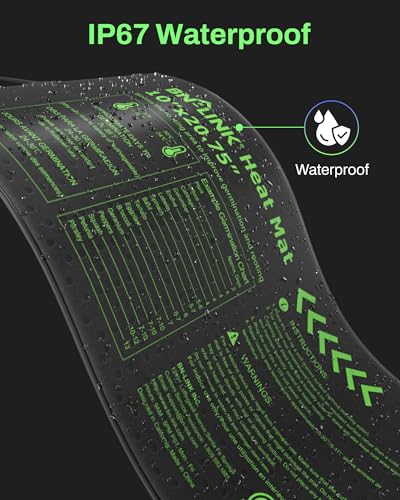 BN-LINK Seedling Heat Mat with Thermostat Controller Combo Set,6 Pack 10" x 20.75" Plant Heating Mat for Seed Starting with Temperature Control for Indoor Growing, Plants Germination