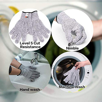 Cut Resistant Nitrile Gloves and Sleeves with EN388 Level 5 Protection - color: Black