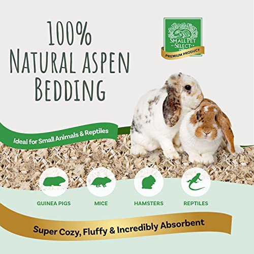 Small Pet Select Premium Natural Aspen Bedding, Animal Bedding for Small Indoor and Outdoor Pets, Made in the USA, Jumbo Size 141 L Pack - size: 141 L