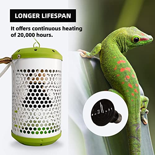 SYSAI Heat Lamp for Reptiles 100W with Thermostat, Chew Proof Cord for Ultimate Safety, Creates a Cozy Warm Haven for Your Beloved Bearded Dragon, Snake, Turtle & Amphibians