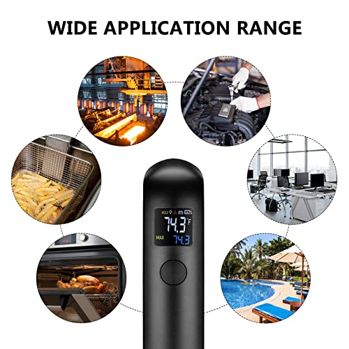 Rechargeable Infrared Thermometer Gun for Cooking -58℉~1022℉| INKBIRD Colorful Display Digital Laser Temperature Gun for Pizza Oven Grill Kitchen Home Repairs with Max Measure, ℉ Only (NOT for Human)