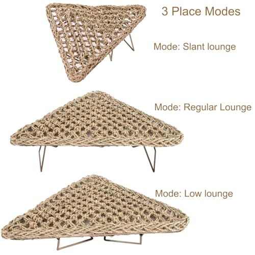 Bearded Dragon Hammock Bearded Dragon Accessories - Durable Reptile Basking Platform with Sturdy Metal Legs Bed for Lizards, Snakes Frogs Hermit Crabs - Terrarium Habitat Decor (Triangle, Small)