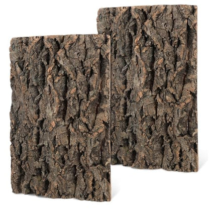 Luxshiny 2 Pcs Natural Cork Bark Aquarium Bark Terrarium Decor for Reptiles and Fish Tanks Climbing and Hiding Spots for Bearded Dragons Lizards Geckos Safe and Easy to Install Wall