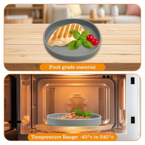 Silicone Dog Food Plate Shallow Dog Bowl Flat Cat Dish Small Puppy Plates for Small Dogs and Cats Whisker Fatigue Pet Feeding Bowls for Dry and Wet Food (Light Brown) - color: 1 Pcs -(Light Brown)