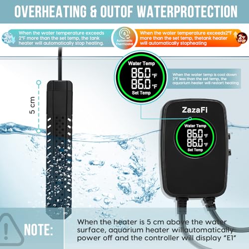 Aquarium Heater 500W, Fish Tank Heater with High-Temperature Protection and Turtle Tank Heater with Automatic Power-Off When Leaving Seawater or Freshwater. - size: 500W