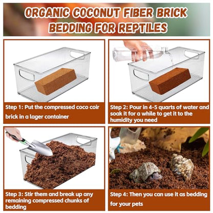 Legigo 6 Pack Coconut Fiber Substrate, Natural Coco Coir Bedding for Reptiles Turtles, Tortoises, Snake, Hermit Crab, Gecko, Lizard, Bioactive Terrarium Soil for Humidity Control and Plant Substrate - color: 6 Pack
