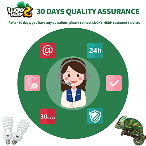 LUCKY HERP 2 Pack UVA UVB Reptile Light, 23W 5.0 UVB Bulb for Tropical and Sub Tropical Reptiles, Compact Fluorescent Terrarium Lamp, Reptile UVB Bulb for Chameleons, Lizard, Turtle - size: 23&5.0