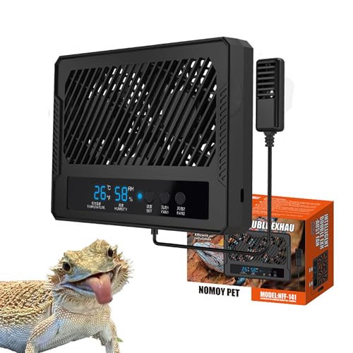 Reptile Fan & Terrarium Dehumidifier – Smart Dual-Row Humidity Fan for Reptile Tank, Snake, Gecko, Bearded Dragon Enclosure - size: Dual fans