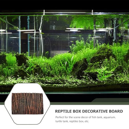 Aquarium Background Board 3D Emulation Oak Bark Landscaping Panel Ultra-Thin Pu Material for Fish Tanks and Reptile Terrariums