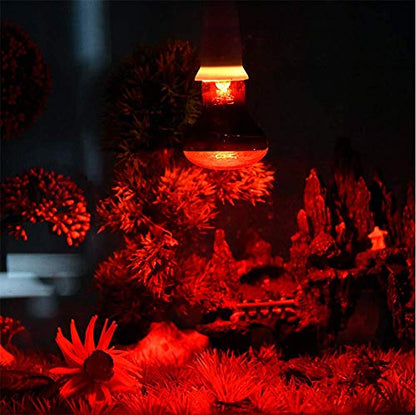 100W Infrared Heat Lamp Bulb E26 Base Red Basking Spot Light for Reptile Terrarium, Non-Disruptive Night Heater for Bearded Dragons Snake Turtle and Amphibian 2 Pack