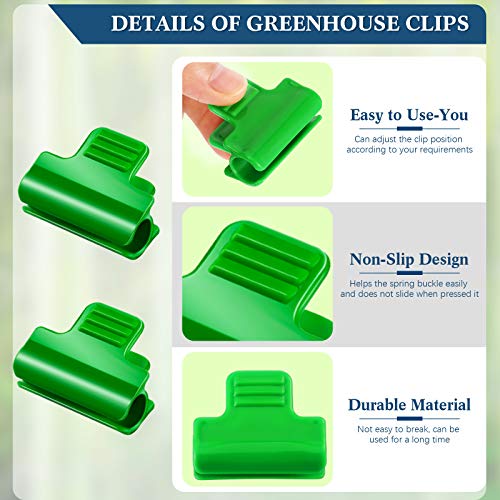Patelai 40 Pieces Greenhouse Clamps Film Row Cover Netting Tunnel Hoop Clip Frame Shading Net Rod Clip Greenhouse Film Clamps for Season Plant Extension Support (40 pieces,10 mm)