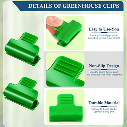 Patelai 40 Pieces Greenhouse Clamps Film Row Cover Netting Tunnel Hoop Clip Frame Shading Net Rod Clip Greenhouse Film Clamps for Season Plant Extension Support (40 pieces,10 mm)