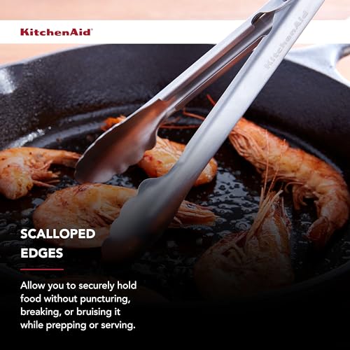 KitchenAid Stainless Steel Tongs, 7 Inch (Pack of 12) - color: Stainless Steel, size: 7 Inch (Pack of 12)