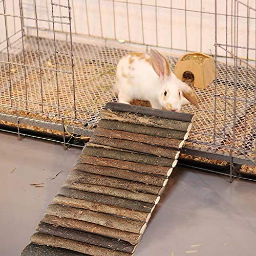 PINVNBY Guinea Pig Wooden Ladder Bridge (20 x 11.8 in) Rabbits Hideout, House, Tunnel, Rodents Chew Toys for Bunny, Chinchillas, Hedgehogs, Ferrets, Rat and Small Animals-Extra Large - size: 1 PCS, L ( 20 X 11.8 inches )