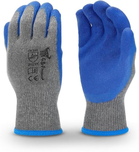 G & F PRODUCTS - 3100L-DZ-Parent Large Rubber Latex Double Coated Work Gloves for Construction, gardening gloves, heavy duty Cotton Blend Blue (Pack of 120) - color: Ocean Blue, size: Large (Pack of 120)