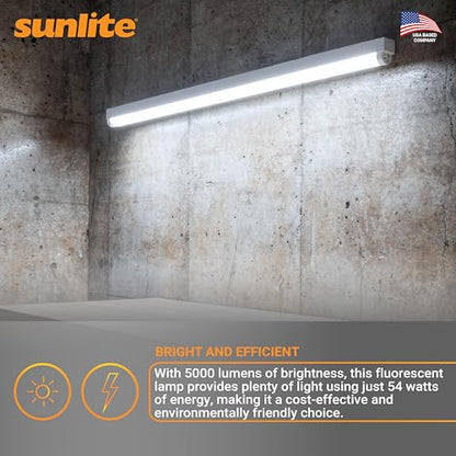 Sunlite 30450 F54T5/865/HO 4 Foot T5 Linear Fluorescent Lamp, 54 Watts, 5000 Lumens, 6500K Daylight, Miniature G5 Bi-Pin Base, ROHS Compliant, High Performance Straight Tube, 40 Pack - color: 6500k, style: 54 watts (45.80-Inch)