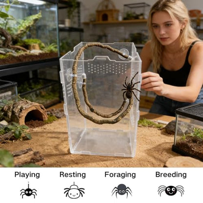 Artificial Reptile Climbing Vine, Bendable Jungle Branch Decor, Terrarium Habitat Accessories, Secure Suction Cup Vines, Tank Greenery for Reptiles - size: Brown