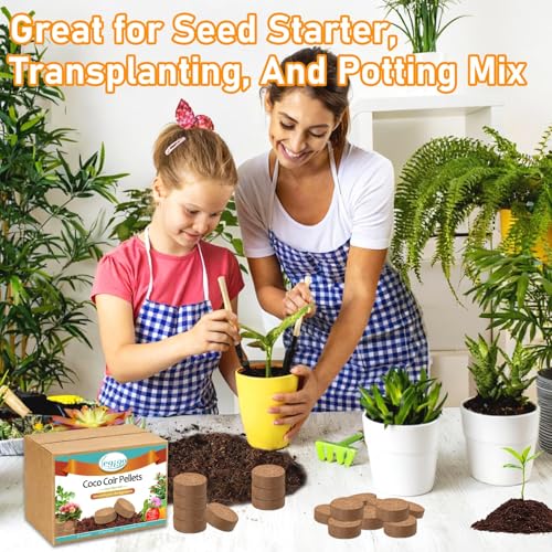 Legigo 50 PCS 30mm Coco Coir Pellets Potting Soil Mix- Compressed Coconut Coir Discs Seed Starting Soil Pellets, Coco Peat Soil Pods for Indoor & Outdoor Plants, Gardening Herbs Bonsai and Vegetables - color: 30mm