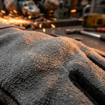 932℉ Leather Welding Gloves for Women Man, Heat Resistant Fire Long Sleeve Gloves for Tig Mig Stick BBQ Fireplace (Grey-Large) - size: Grey-Large