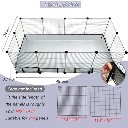 DZWLKJ Guinea Pig Cage Liner Tarp Bottom Waterproof and Washable.Available in 22 Sizes. Base Also for Rabbits, Bunny, Chinchesillas, Hedgehog, Ferrets and Other Small Animals(24x48 inches) - size: 24.0"L x 48.0"W x 4.0"H