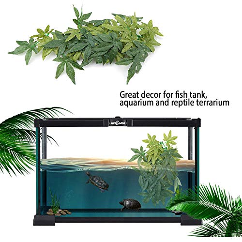 Reptiles Artificial Vine Plastic Fake Hanging Leaves Green Simulation Plant Reptile Terrarium Habitat Decor Aquarium Fish Ornament Reptile Vines with a Sucker - size: 40cm