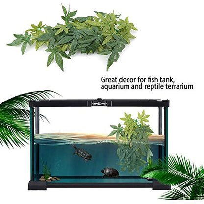 Reptiles Artificial Vine Plastic Fake Hanging Leaves Green Simulation Plant Reptile Terrarium Habitat Decor Aquarium Fish Ornament Reptile Vines with a Sucker - size: 40cm