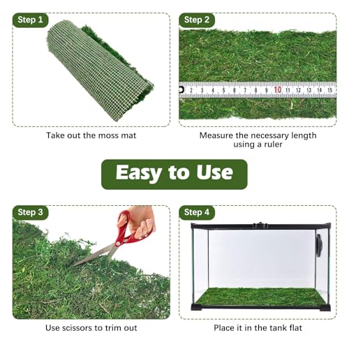 Reptile Carpet Cuttable Terrarium Mat Artificial Moss Reptile Liner Green Substrate Flooring Bearded Dragon Tank Accessories for Leopard Gecko Lizard Snake Tortoise (11.81" x 70.87") - size: 12" x 71"