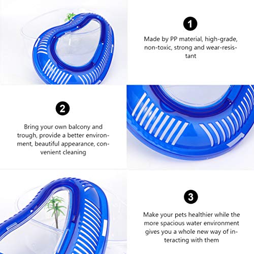ULTECHNOVO Turtle Tank Drying Platform with Handle Cover Large 12.6X9.1X5.3In Plastic Habitat for Turtle Resting Swimming Sunning Egg Laying