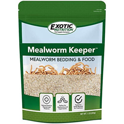 Exotic Nutrition Mealworm Keeper - Healthy Bedding & Feed for Breeding Live Feeder Mealworms… (6 lb) - size: 1 Count (Pack of 1)