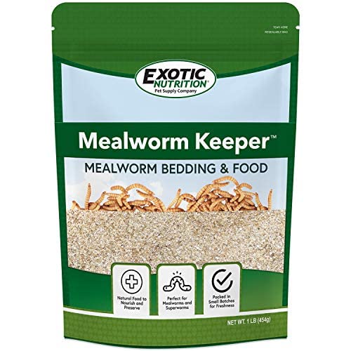 Exotic Nutrition Mealworm Keeper - Healthy Bedding & Feed for Breeding Live Feeder Mealworms… (6 lb) - size: 1 Count (Pack of 1)