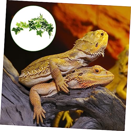 Artificial Hanging Plants for Reptile Habitats Durable Plastic Leaf Decoration with Suction Cup for Terrariums Aquariums and Bird Cages Lifelike Vines for Lizards Snakes and Frogs