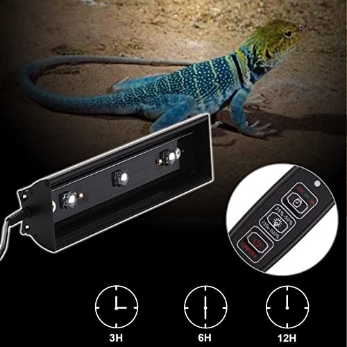 Aiicioo Reptile LED UVB Light - LED Terrarium Light with 3 Timing Function UVB Lamp UVB Bulb 4-Level Brightness Adjustable Lighting for Bearded Dragon Turtle Lizard (watts, 4)