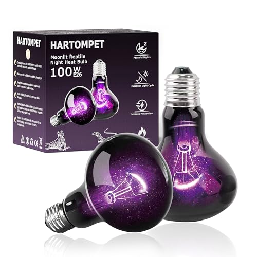 R80-100W Reptile Night Light Bulb, UVA Heat Lamp - Simulate Natural Moonlight, Purple Basking Lamp, 2000 Hours lifespan - color: Purple-moonlight Heat Lamp, size: 100 Watts